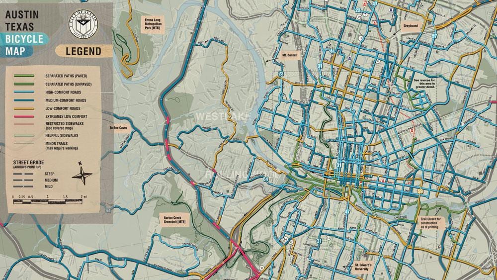 bizikleta mapa Austin
