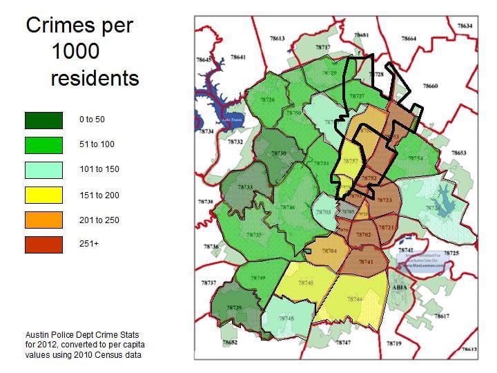 delitua mapa Austin